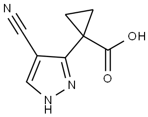 Cyclopropanecarboxylic acid, 1-(4-cyano-1H-pyrazol-3-yl)- Struktur