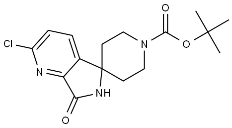 tert-Butyl 2'-chloro-7'-oxo-6',7'-dihydrospiro[piperidine-4,5'-pyrrolo[3,4-b]pyridine]-1-carboxylate Struktur