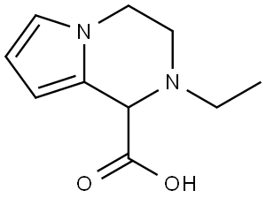 2-ethyl-1,2,3,4-tetrahydropyrrolo[1,2-a]pyrazine-1-carboxylic acid Struktur