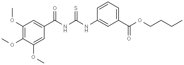 BUTYL 3-((((3,4,5-TRIMETHOXYBENZOYL)AMINO)CARBOTHIOYL)AMINO)BENZOATE Struktur