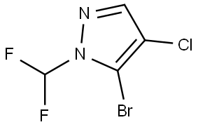 1H-Pyrazole, 5-bromo-4-chloro-1-(difluoromethyl)- Struktur