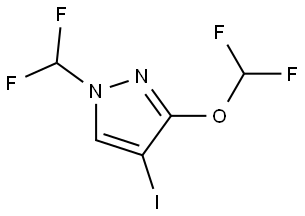 1H-Pyrazole, 3-(difluoromethoxy)-1-(difluoromethyl)-4-iodo- Struktur