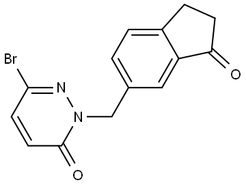 6-bromo-2-((3-oxo-2,3-dihydro-1H-inden-5-yl)methyl)pyridazin-3(2H)-one Struktur