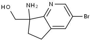 (7-amino-3-bromo-6,7-dihydro-5H-cyclopenta[b]pyridin-7-yl)methanol Struktur