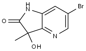 2H-Pyrrolo[3,2-b]pyridin-2-one, 6-bromo-1,3-dihydro-3-hydroxy-3-methyl- Struktur