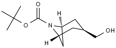 tert-butyl cis-3-(hydroxymethyl)-6-azabicyclo[3.1.1]heptane-6-carboxylate Struktur