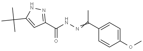 3-TERT-BUTYL-N'-(1-(4-METHOXYPHENYL)ETHYLIDENE)-1H-PYRAZOLE-5-CARBOHYDRAZIDE Struktur