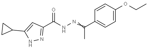 3-CYCLOPROPYL-N'-(1-(4-ETHOXYPHENYL)ETHYLIDENE)-1H-PYRAZOLE-5-CARBOHYDRAZIDE Struktur