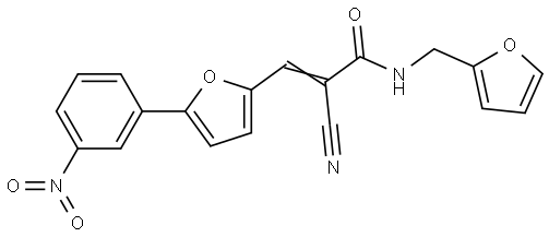 2-CYANO-N-(2-FURYLMETHYL)-3-(5-(3-NITROPHENYL)-2-FURYL)ACRYLAMIDE Struktur