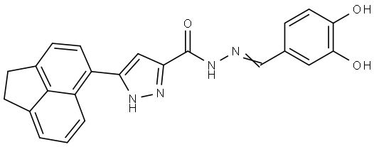 3-(1,2-DIHYDRO-5-ACENAPHTHYLENYL)-N'-[(E)-(3,4-DIHYDROXYPHENYL)METHYLIDENE]-1H-PYRAZOLE-5-CARBOHYDRAZIDE Struktur