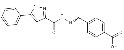 4-(2-((3-PHENYL-1H-PYRAZOL-5-YL)CARBONYL)CARBOHYDRAZONOYL)BENZOIC ACID Struktur