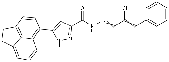 N'-[(E,2Z)-2-CHLORO-3-PHENYL-2-PROPENYLIDENE]-3-(1,2-DIHYDRO-5-ACENAPHTHYLENYL)-1H-PYRAZOLE-5-CARBOHYDRAZIDE Struktur