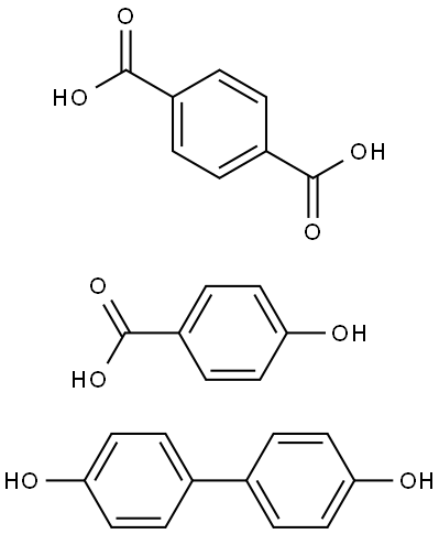 1,4-Benzenedicarboxylic acid,polymer with [1,1'-biphenyl]-4,4'-diol and 4-hydroxybenzoic acid Struktur