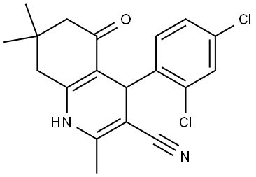 3-Quinolinecarbonitrile, 4-(2,4-dichlorophenyl)-1,4,5,6,7,8-hexahydro-2,7,7-trimethyl-5-oxo- Struktur