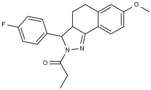 3-(4-F-PH)-2-PROPIONYL-3,3A,4,5-TETRAHYDRO-2H-BENZO(G)INDAZOL-7-YL METHYL ETHER Struktur