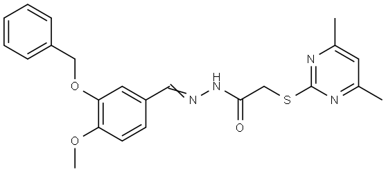 N'-{(E)-[3-(BENZYLOXY)-4-METHOXYPHENYL]METHYLIDENE}-2-[(4,6-DIMETHYL-2-PYRIMIDINYL)SULFANYL]ACETOHYDRAZIDE Struktur