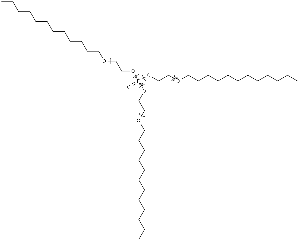 Poly(oxy-1,2-ethanediyl), .alpha.,.alpha.,.alpha.-phosphinylidynetris.omega.-(dodecyloxy)- Struktur