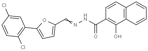 N'-((5-(2,5-DICHLOROPHENYL)-2-FURYL)METHYLENE)-1-HYDROXY-2-NAPHTHOHYDRAZIDE Struktur