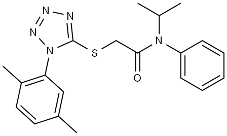 2-((1-(2,5-DIMETHYLPHENYL)-1H-TETRAAZOL-5-YL)THIO)-N-ISOPROPYL-N-PHENYLACETAMIDE Struktur