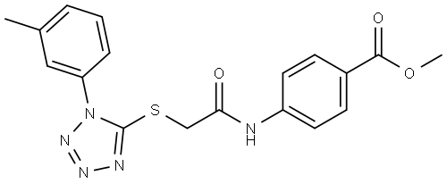 METHYL 4-((((1-(3-METHYLPHENYL)-1H-TETRAAZOL-5-YL)THIO)ACETYL)AMINO)BENZOATE Struktur