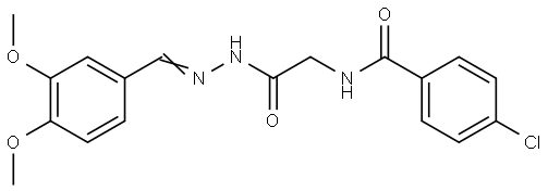 4-CHLORO-N-(2-(2-(3,4-DIMETHOXYBENZYLIDENE)HYDRAZINO)-2-OXOETHYL)BENZAMIDE Struktur