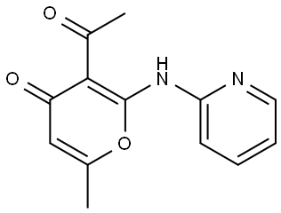 3-ACETYL-6-METHYL-2-(2-PYRIDINYLAMINO)-4H-PYRAN-4-ONE Struktur