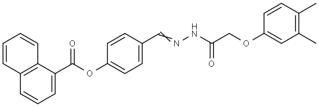 4-(2-((3,4-DIMETHYLPHENOXY)ACETYL)CARBOHYDRAZONOYL)PHENYL 1-NAPHTHOATE Struktur