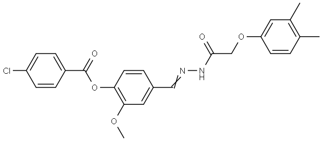 4-(2-((3,4-DIMETHYLPHENOXY)AC)CARBOHYDRAZONOYL)-2-METHOXYPHENYL 4-CHLOROBENZOATE Struktur