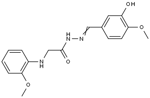 N'-(3-HYDROXY-4-METHOXYBENZYLIDENE)-2-(2-METHOXYANILINO)ACETOHYDRAZIDE Struktur