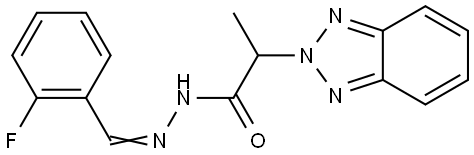 2-(2H-1,2,3-BENZOTRIAZOL-2-YL)-N'-(2-FLUOROBENZYLIDENE)PROPANOHYDRAZIDE Struktur