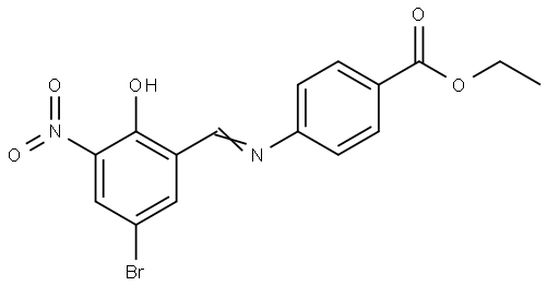 ETHYL 4-((5-BROMO-2-HYDROXY-3-NITROBENZYLIDENE)AMINO)BENZOATE Struktur