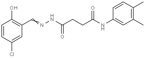 4-(2-(5-CL-2-HO-BENZYLIDENE)HYDRAZINO)-N-(3,4-DIMETHYLPHENYL)-4-OXOBUTANAMIDE Struktur