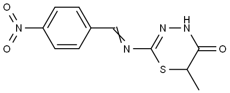 6-METHYL-2-((4-NITROBENZYLIDENE)AMINO)-6H-1,3,4-THIADIAZIN-5-OL Struktur