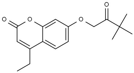 7-(3,3-DIMETHYL-2-OXOBUTOXY)-4-ETHYL-2H-CHROMEN-2-ONE Struktur