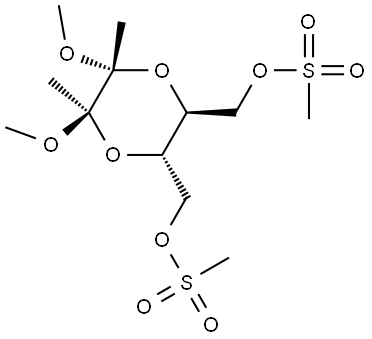 1,4-Dioxane-2,3-dimethanol, 5,6-dimethoxy-5,6-dimethyl-, 2,3-dimethanesulfonate, (2S,3S,5R,6R)- Struktur