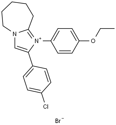 2-(4-CL-PH)-1-(4-ETHOXYPHENYL)-1H,5H,6H,7H,8H,9H-IMIDAZO(1,2-A)AZEPIN-4-IUM BR Struktur