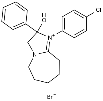 1-(4-CL-PH)-2-HO-2-PH-2,5,6,7,8,9-HEXAHYDRO-3H-IMIDAZO(1,2-A)AZEPIN-1-IUM BR Struktur