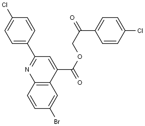 2-(4-CHLOROPHENYL)-2-OXOETHYL 6-BROMO-2-(4-CHLOROPHENYL)-4-QUINOLINECARBOXYLATE Struktur