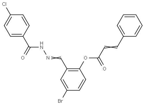 4-BROMO-2-(2-(4-CHLOROBENZOYL)CARBOHYDRAZONOYL)PHENYL 3-PHENYLACRYLATE Struktur