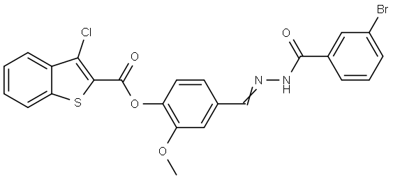 4(2-(3-BR-BENZOYL)CARBOHYDRAZONOYL)-2-MEO-PH 3-CL-1-BENZOTHIOPHENE-2-CARBOXYLATE Struktur