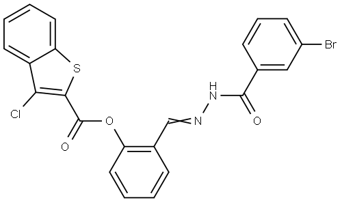 2-(2-(3-BROMOBENZOYL)CARBOHYDRAZONOYL)PH 3-CHLORO-1-BENZOTHIOPHENE-2-CARBOXYLATE Struktur