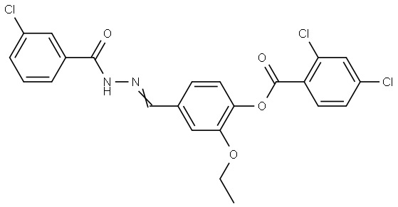 4-(2-(3-CHLOROBENZOYL)CARBOHYDRAZONOYL)-2-ETHOXYPHENYL 2,4-DICHLOROBENZOATE Struktur