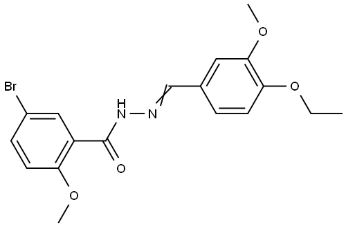 5-BROMO-N'-(4-ETHOXY-3-METHOXYBENZYLIDENE)-2-METHOXYBENZOHYDRAZIDE Struktur