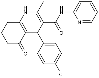 4-(4-CHLOROPHENYL)-2-METHYL-5-OXO-N-(2-PYRIDINYL)-1,4,5,6,7,8-HEXAHYDRO-3-QUINOLINECARBOXAMIDE Struktur