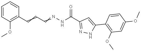 3-(2,4-DIMETHOXYPHENYL)-N'-[(E,2E)-3-(2-METHOXYPHENYL)-2-PROPENYLIDENE]-1H-PYRAZOLE-5-CARBOHYDRAZIDE Struktur
