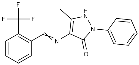 5-ME-2-PH-4-((2-(TRIFLUOROMETHYL)BENZYLIDENE)AMINO)-1,2-DIHYDRO-3H-PYRAZOL-3-ONE Struktur