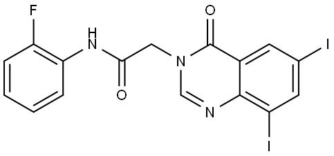 2-(6,8-DIIODO-4-OXO-3(4H)-QUINAZOLINYL)-N-(2-FLUOROPHENYL)ACETAMIDE Struktur