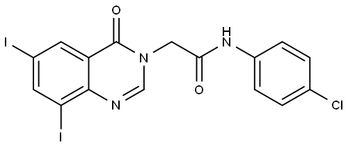 N-(4-CHLOROPHENYL)-2-(6,8-DIIODO-4-OXO-3(4H)-QUINAZOLINYL)ACETAMIDE Struktur