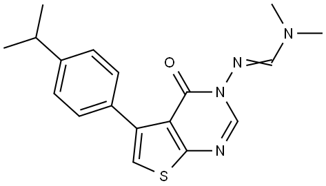 N'-(5-(4-ISOPROPYLPHENYL)-4-OXOTHIENO[2,3-D]PYRIMIDIN-3(4H)-YL)-N,N-DIMETHYLIMIDOFORMAMIDE Struktur