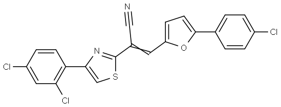 3-(5-(4-CL-PH)-2-FURYL)-2-(4-(2,4-DICHLOROPHENYL)-1,3-THIAZOL-2-YL)ACRYLONITRILE Struktur